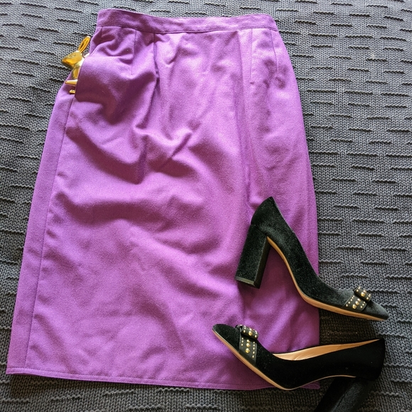 VTG Royal Purple Wool Skirt Sz 4 - Picture 12 of 14